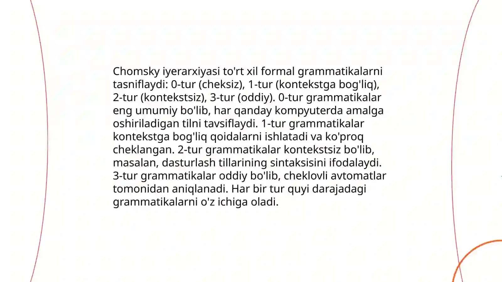 Formal til nazariyasi(Chomskiy ta'limoti) 4