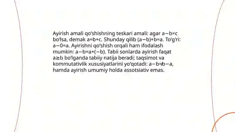Ayirish va bo'lishning ta'rifi 4