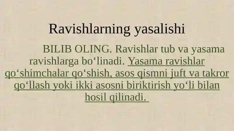 Ravish so‘z turkumi (umumiy 8 soat) 4