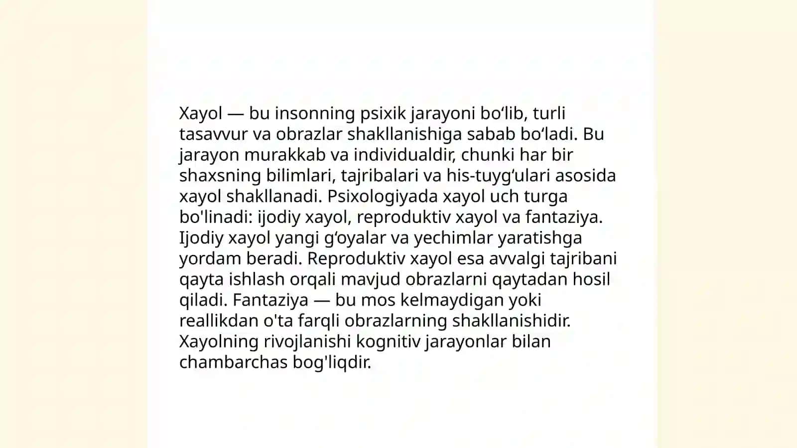 Xayol jarayonlari va xayol turlari 4