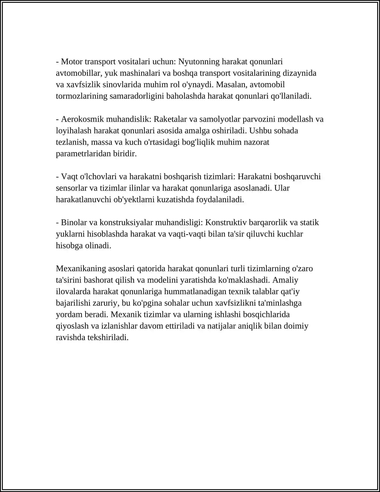 TEKIS MEXANIZMLARNING HARAKAT QONUNINI TUZILISHI 4