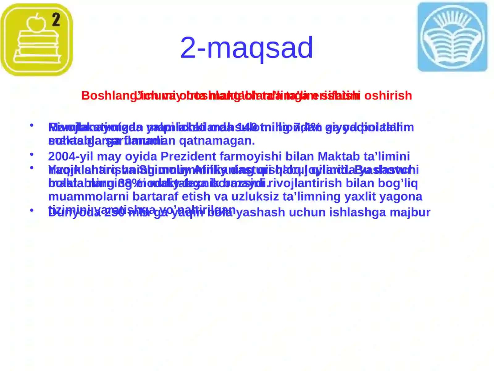 Mingyillik rivojlanish maqsadlari 4