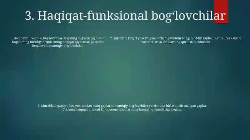 МулоҳазаларАлгебрасига Кириш 4