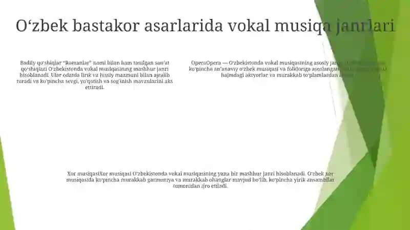 O'Zbek Kompozitorlari Ijodida Vokal Janri 4