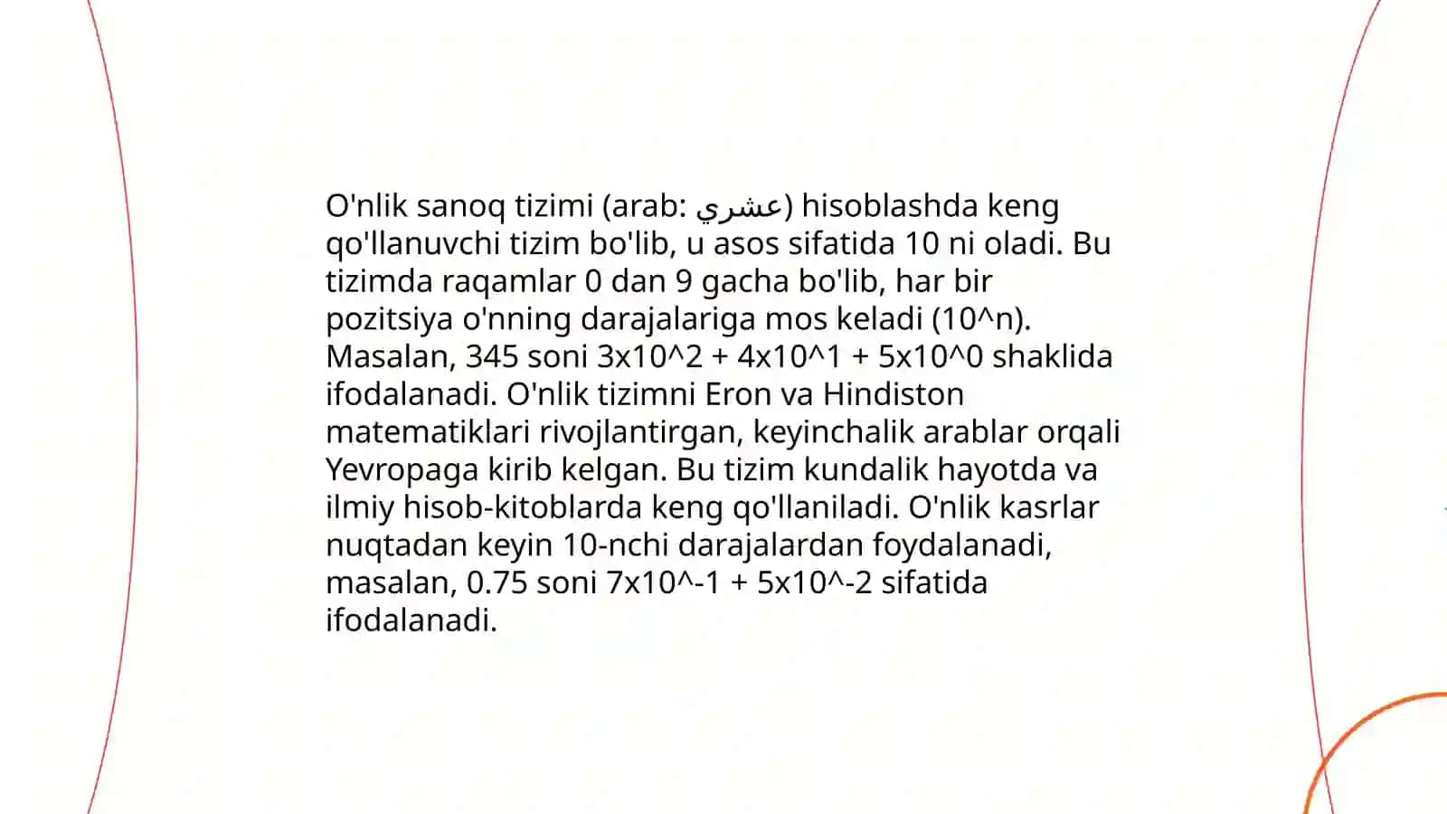 Sanoq sistemasi tushunchalari 4