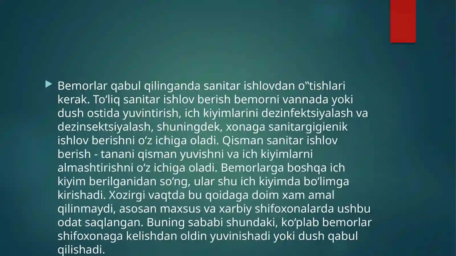 Хirurgik bеmоrlarn iqabul qilishqоidalari 4