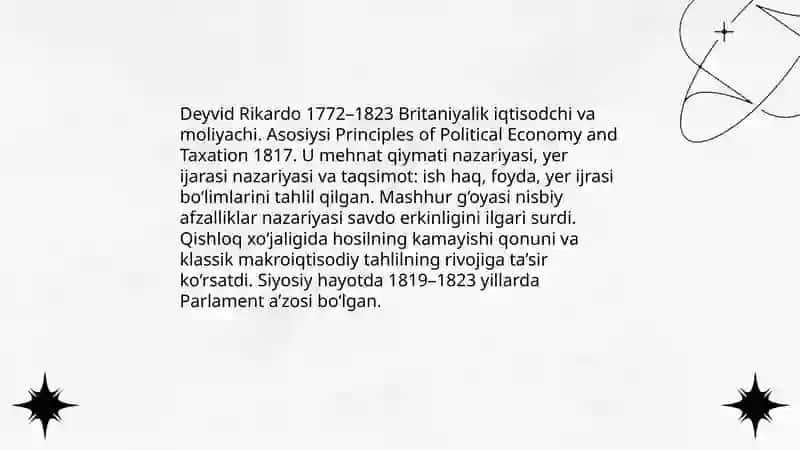 Klassik iqtisodchilar, Rikardo, Maltus, Xyum 4