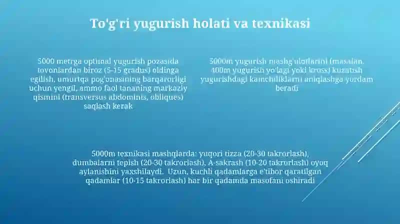 Uzoq masofaga yugurish texnikasi 4