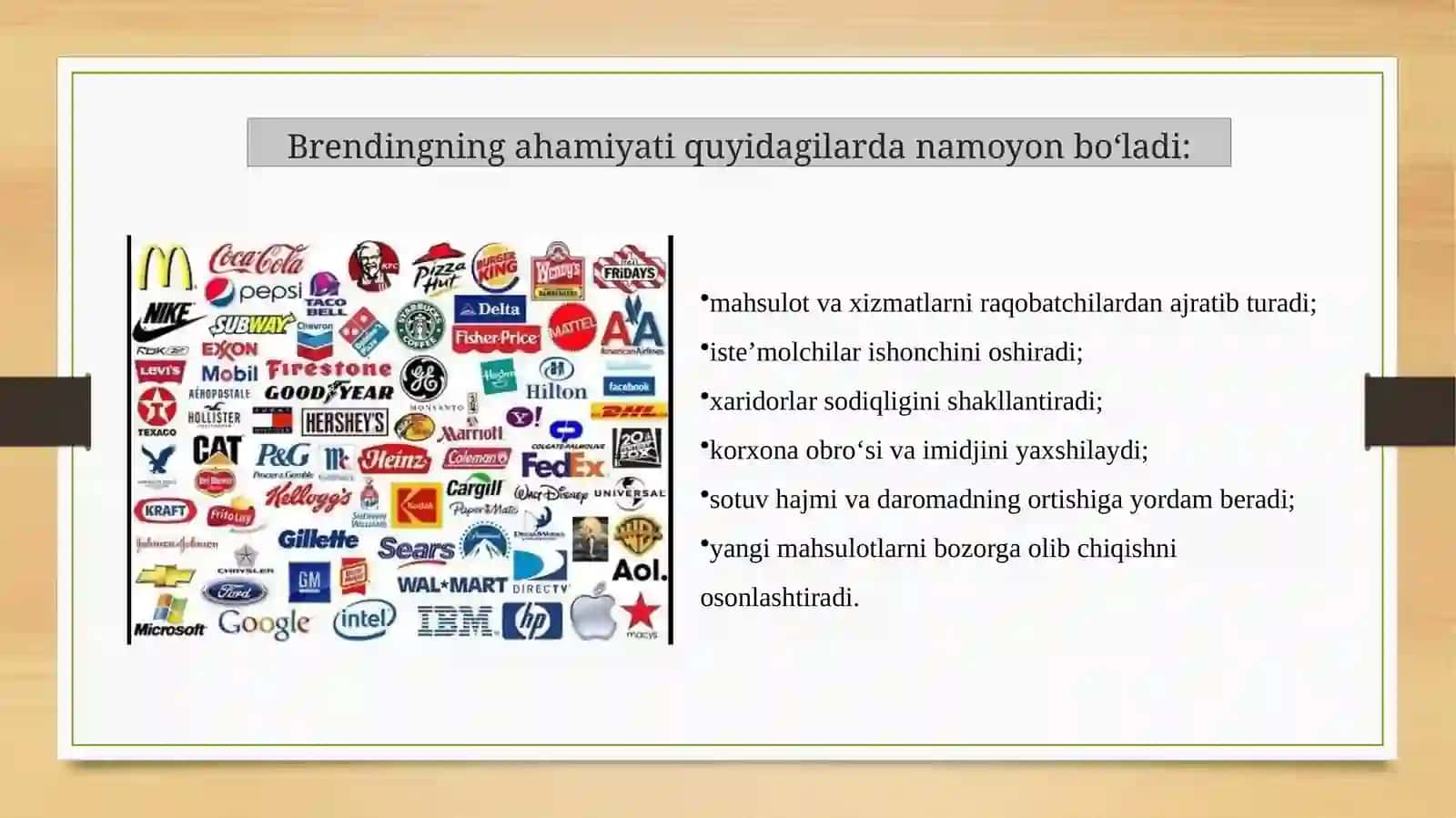 BRENDING mavzusi boyicha slayt 12 list 4