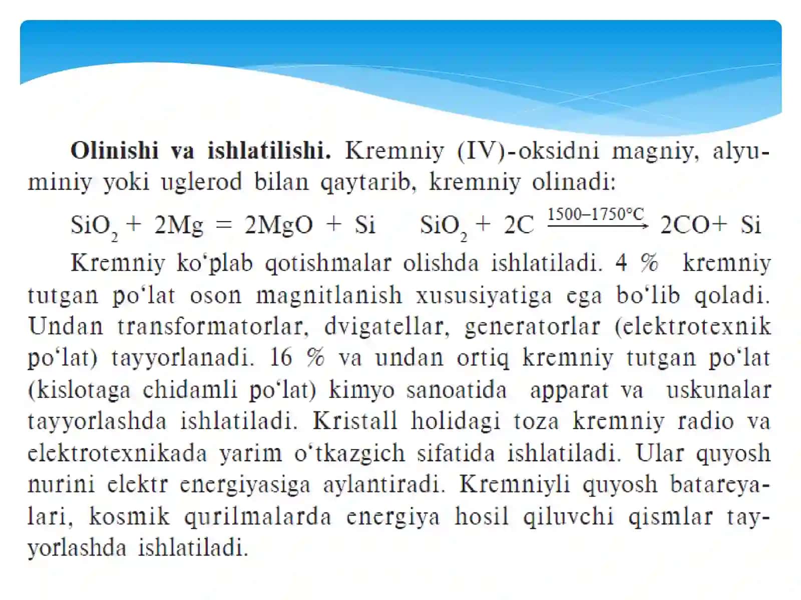 Kremniy va uning birikmalari 4