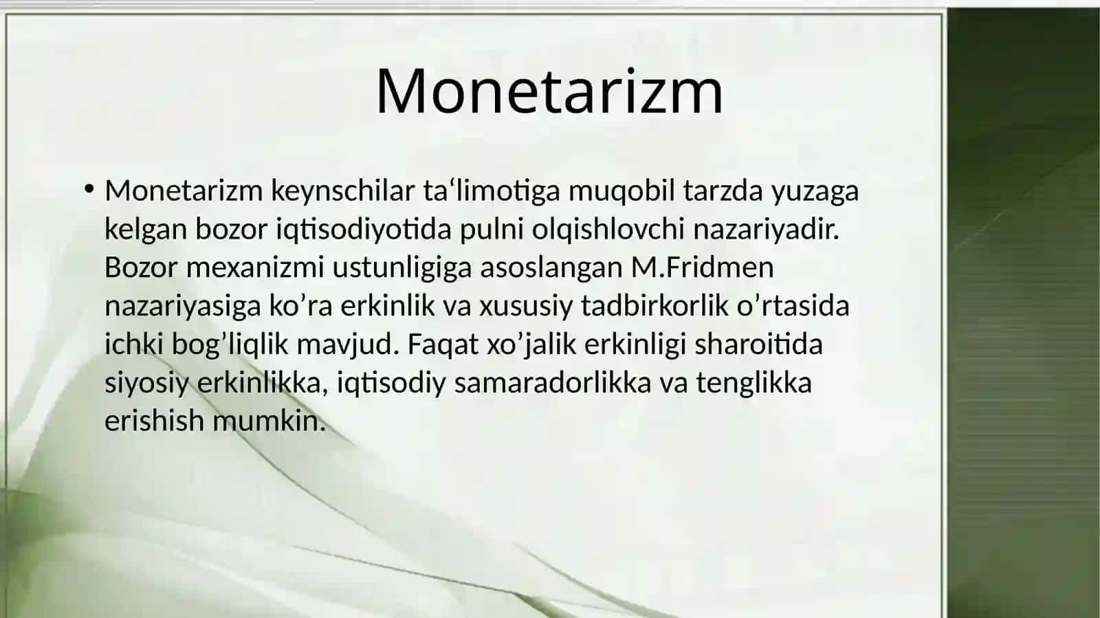 Monetarizm ta'limoti asoschilari 4