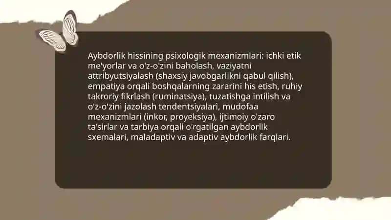 Aybdorlik hissini aniqlash 4
