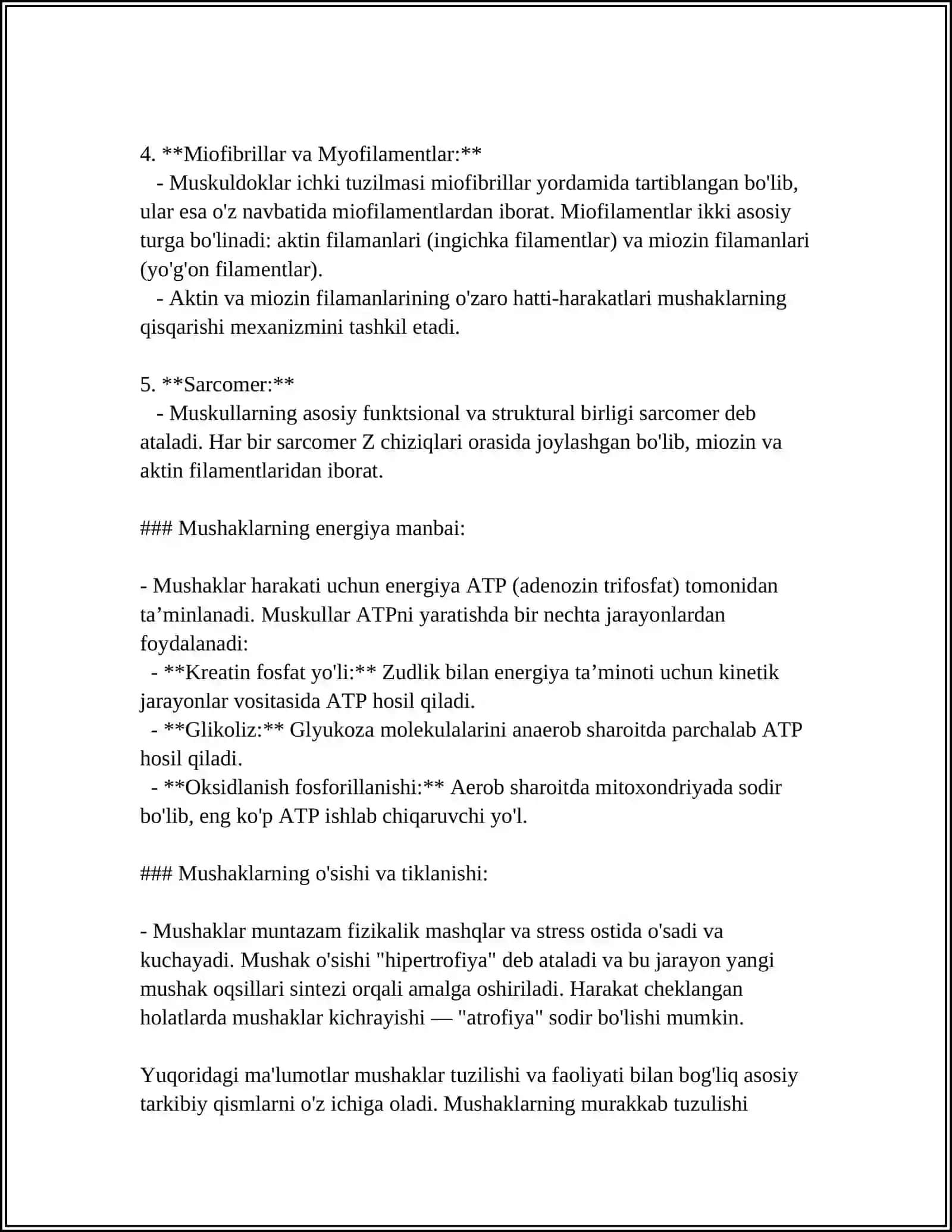 MUSKULLAR VA ULARNING FUNKSIYALARI 4