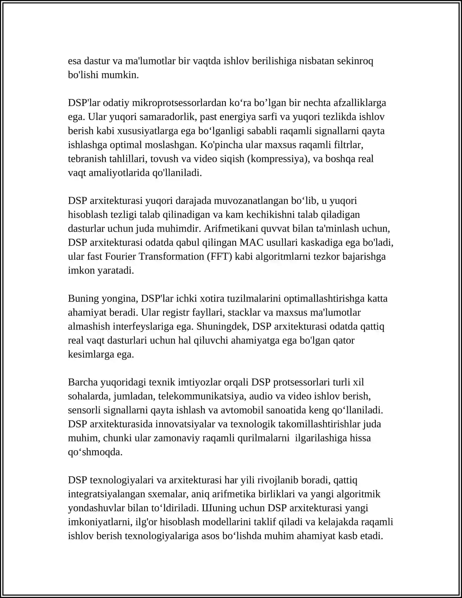SIGNALLARGA ISHLOV BERISH PROTSESSORLARI 4