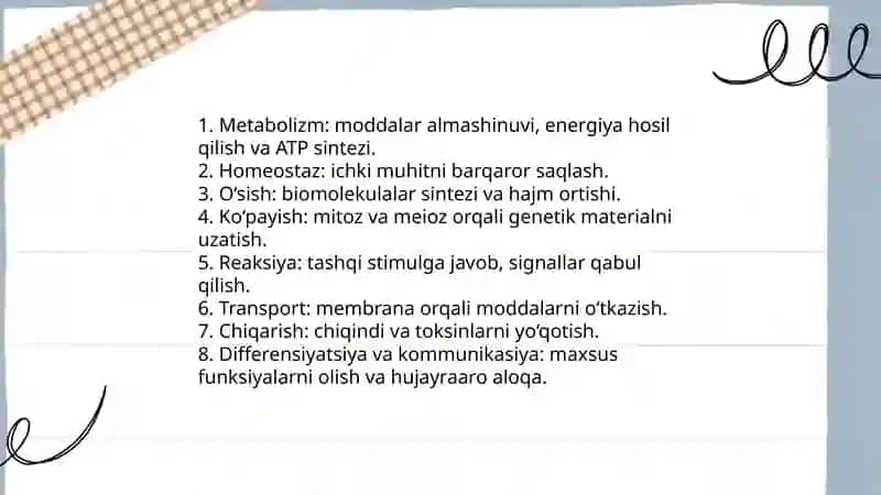 Tiriklik belgilari 4