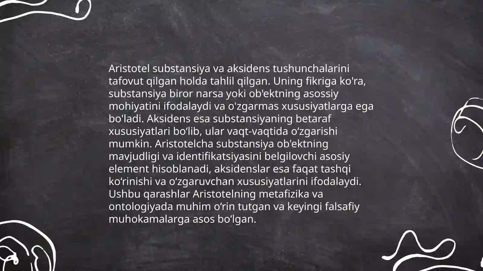 Aristotelning o'nta asosiy kategoriyasi 4