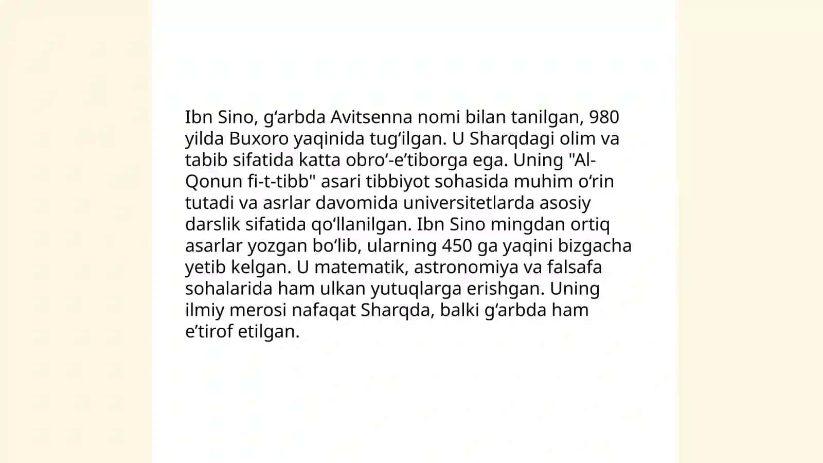 Abu Ali ibn Sinoni hayoti va ijodini organish 4