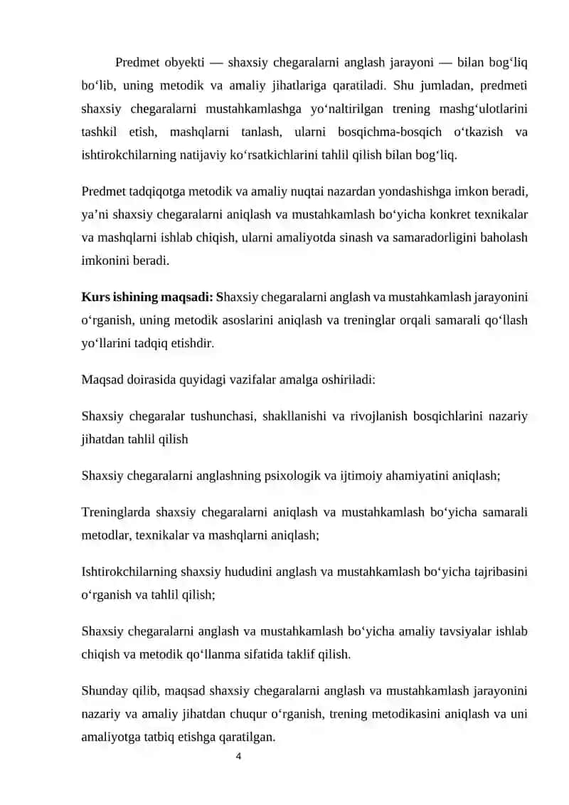 TRENING MASHG’ULOTLARIDA SHAXSIY CHEGARALARNI ANGLASH 4