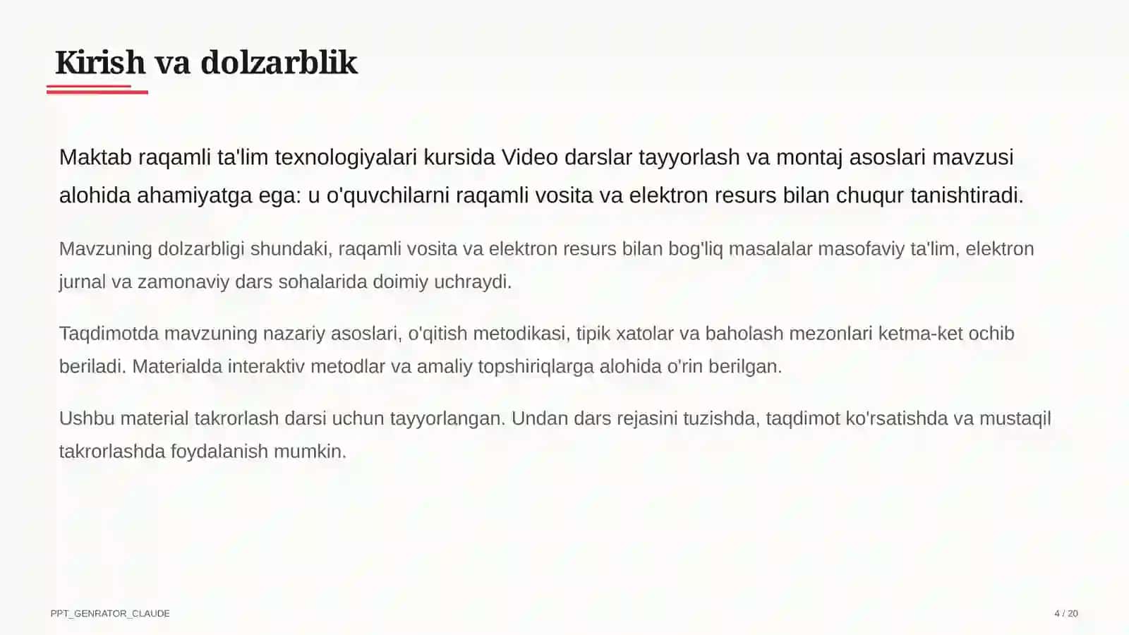 Video darslar tayyorlash va montaj asoslari 4