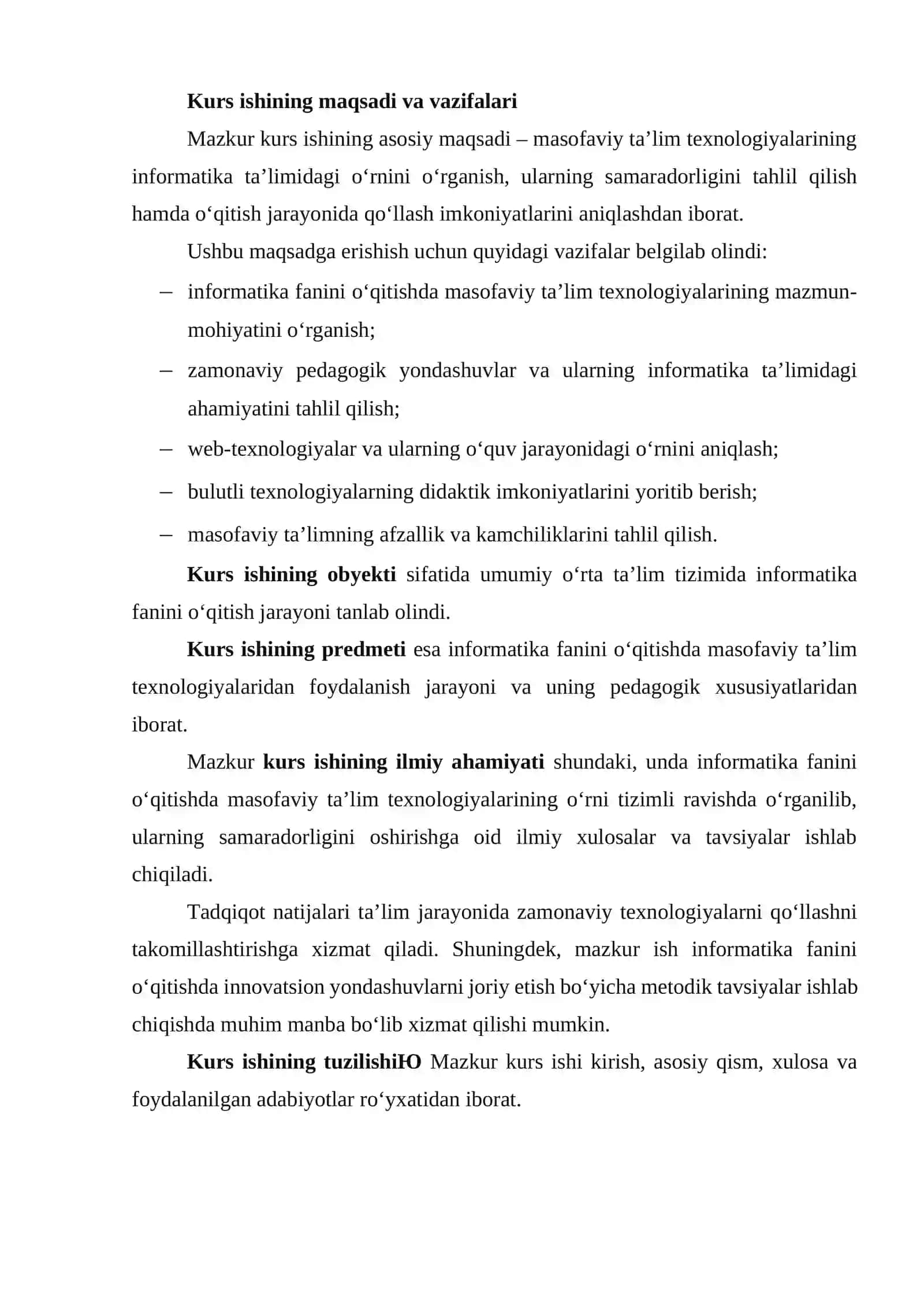 Masofaviy ta’lim texnologiyalarining informatika ta’limidagi o‘rni 4
