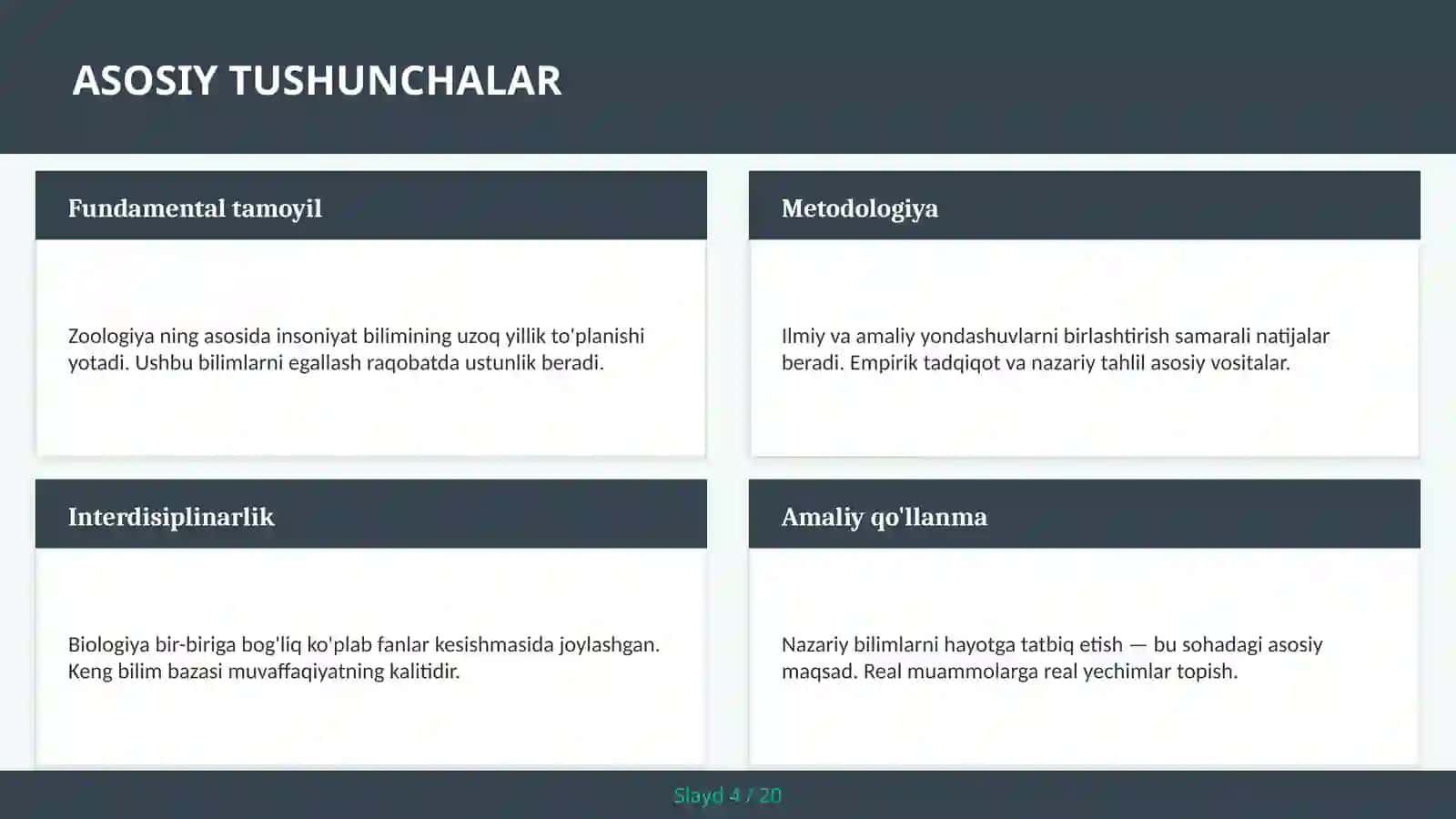 Umurtqalilar — amaliy qo'llanma 4