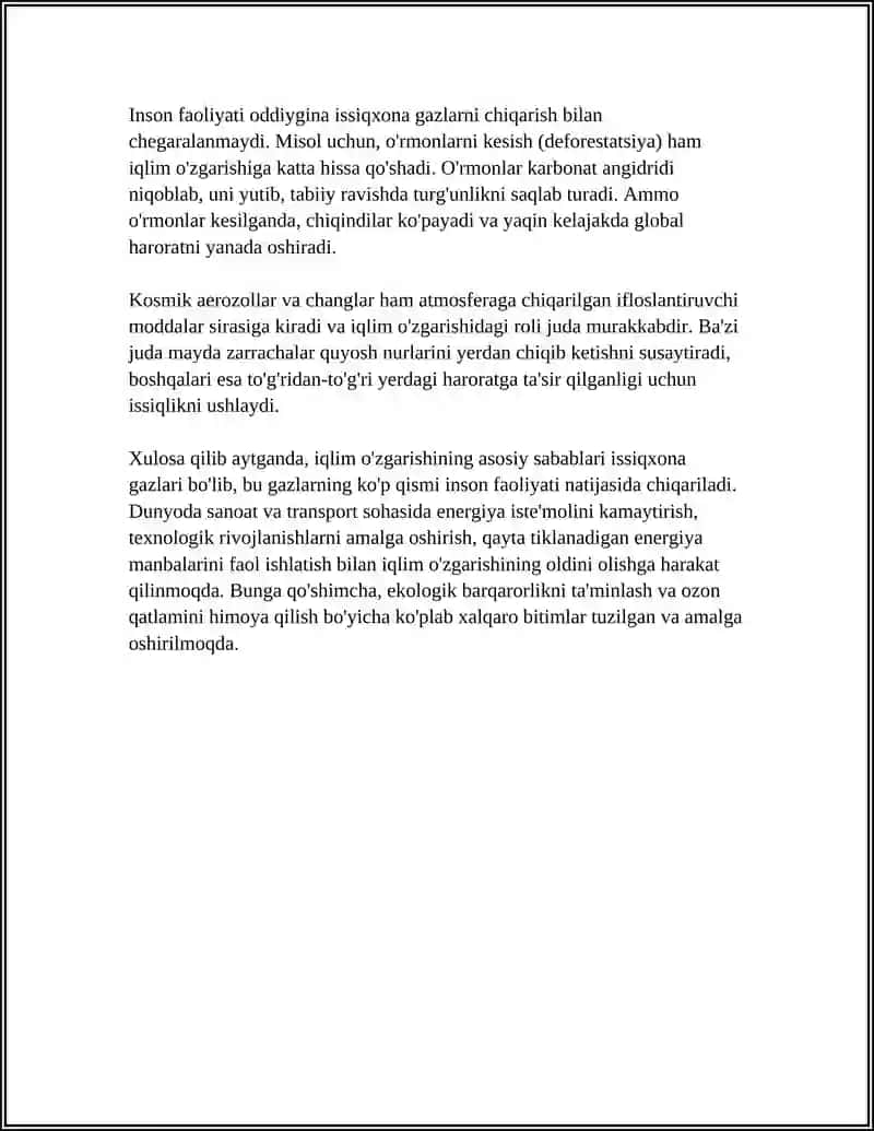 GLABAL O'ZGARISHLAR. EKOLOGIK O'ZGARISHLAR. IQLIMNI ISISHI 4
