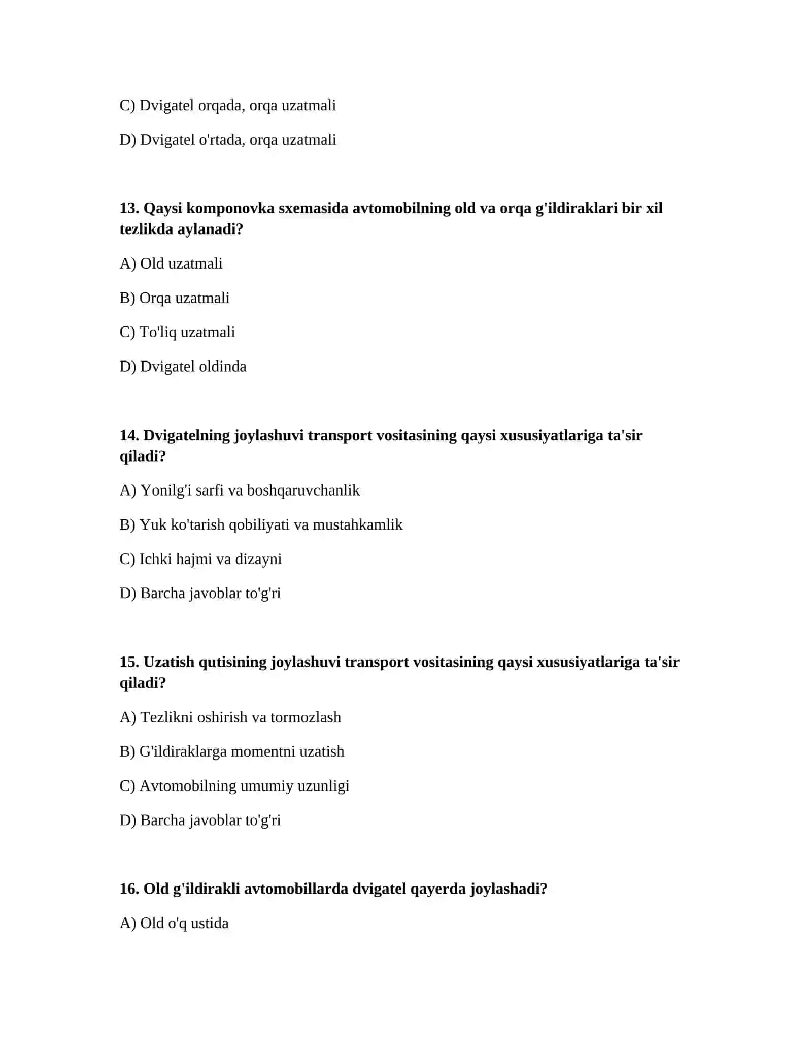 Transport vositalarining komponovka sxemalari 4