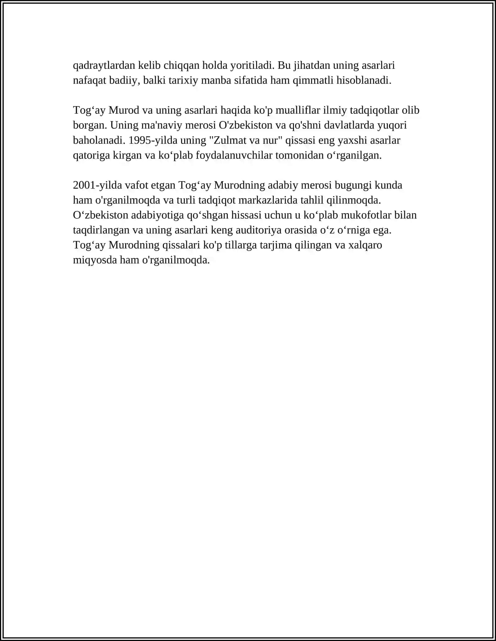 TOGʻAY MUROD QISSALARIDA MILLIYLIK IFODASI 4