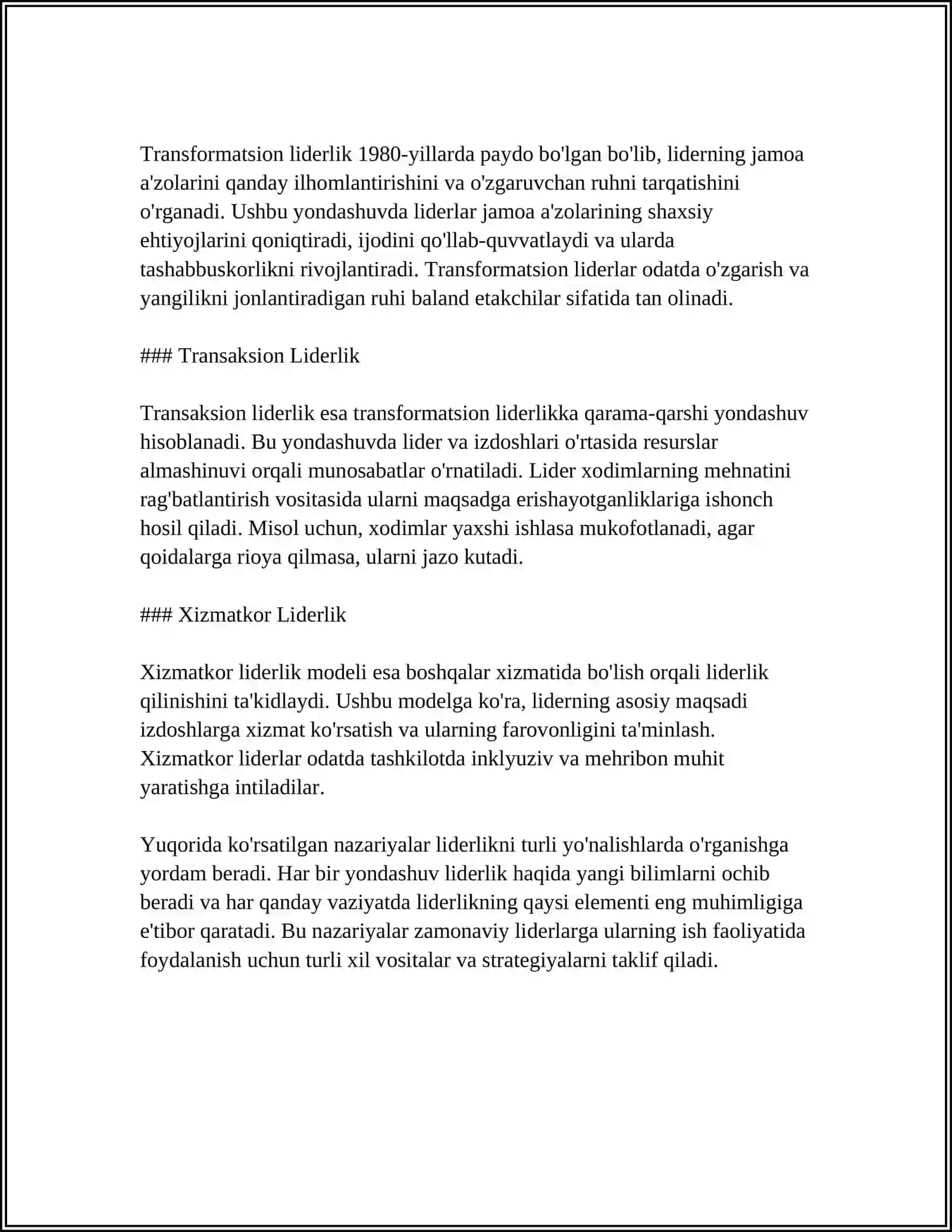 BOSHQARUV VA LIDERLIK USLUBI 4