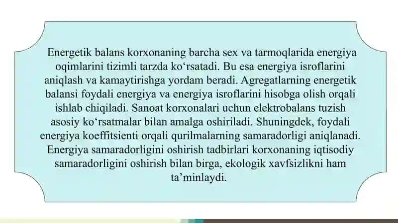 ENERGIYADAN SAMARALI FOYDALANISHNING ASOSIY YO‘NALISHLARI 4