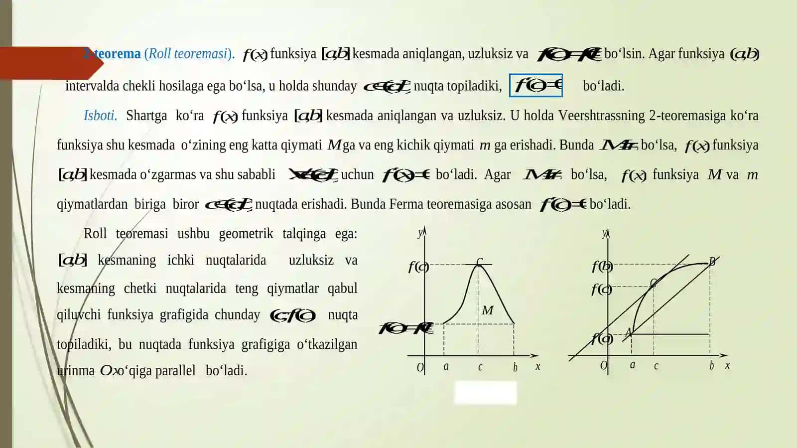 Differensial hisobning asosiy teoramalari 4