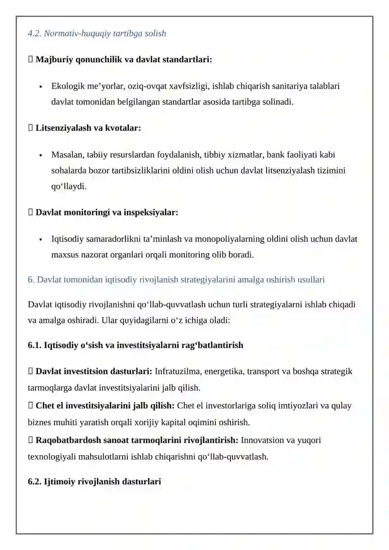 Iqtisodiy tartibga solish jarayonlari 4