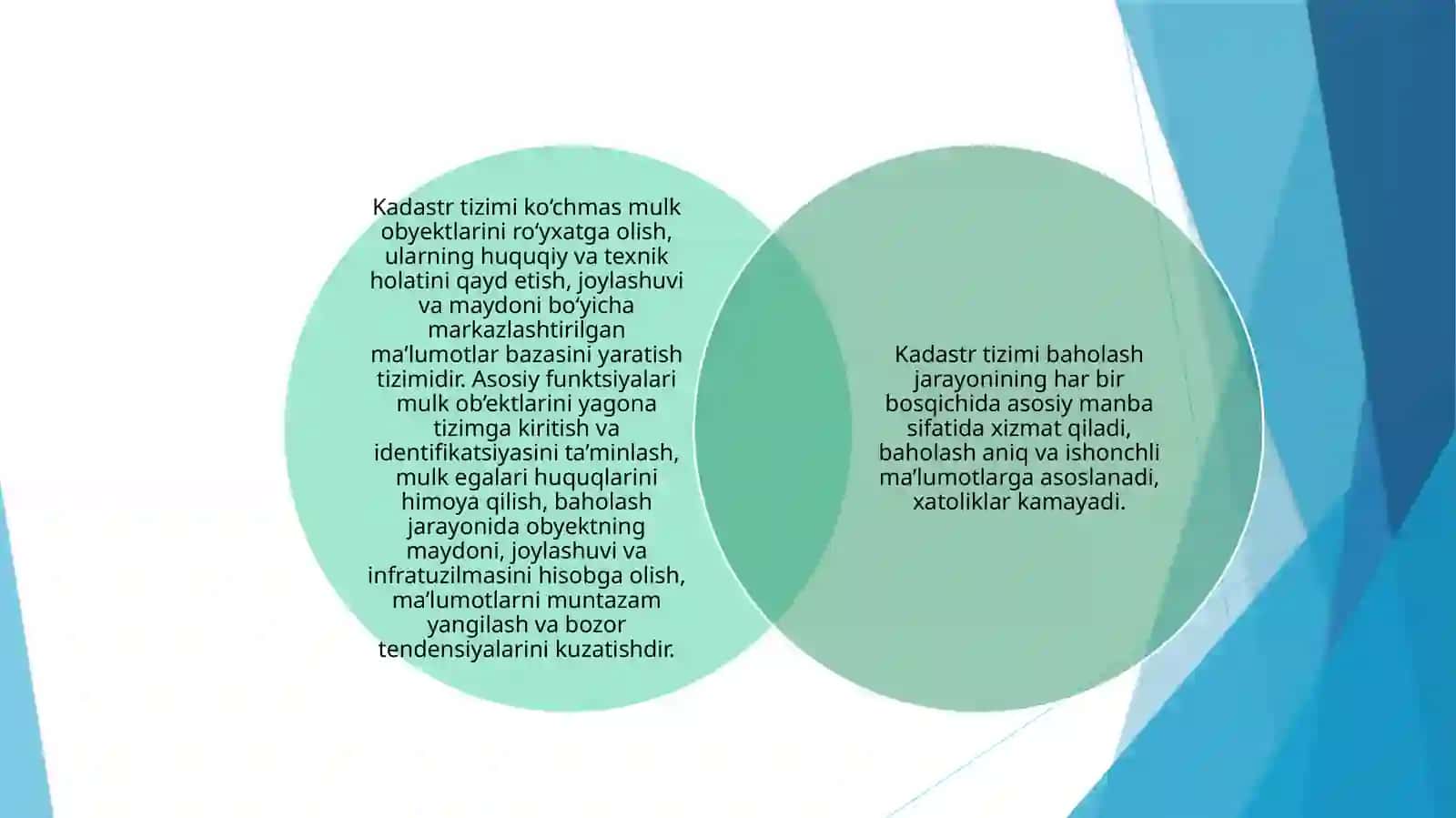 Ko’chmas mulk obyektlarini baholashda Kadastrizimi mavzusida tayyor taqdimot 4