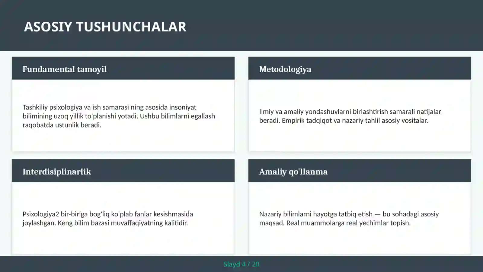 Tashkiliy psixologiya va ish samarasi 4