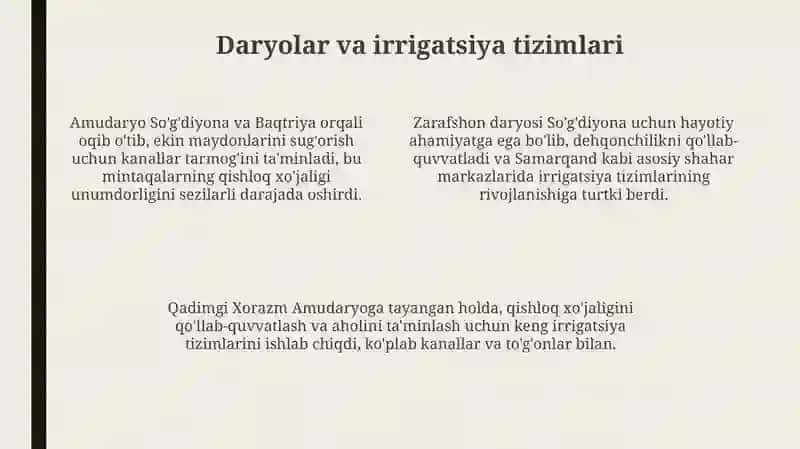 Qadimgi Xorazm Soʻgʻ Da Baqtriya tarixiy geografiyasi 4