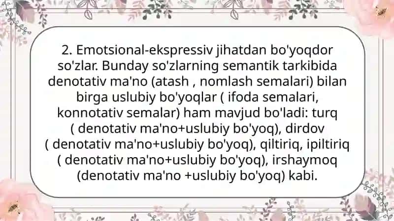 O'zbektilileksikasining emotsional-ekspressiv jihatdan qatlamlanishi 4