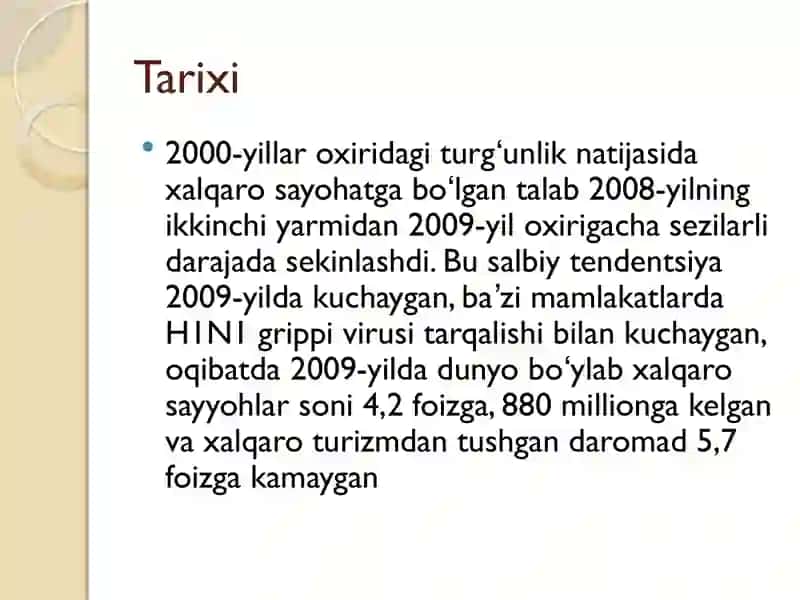 Xalqaro turizm sarmoyalarni jalb etish 4