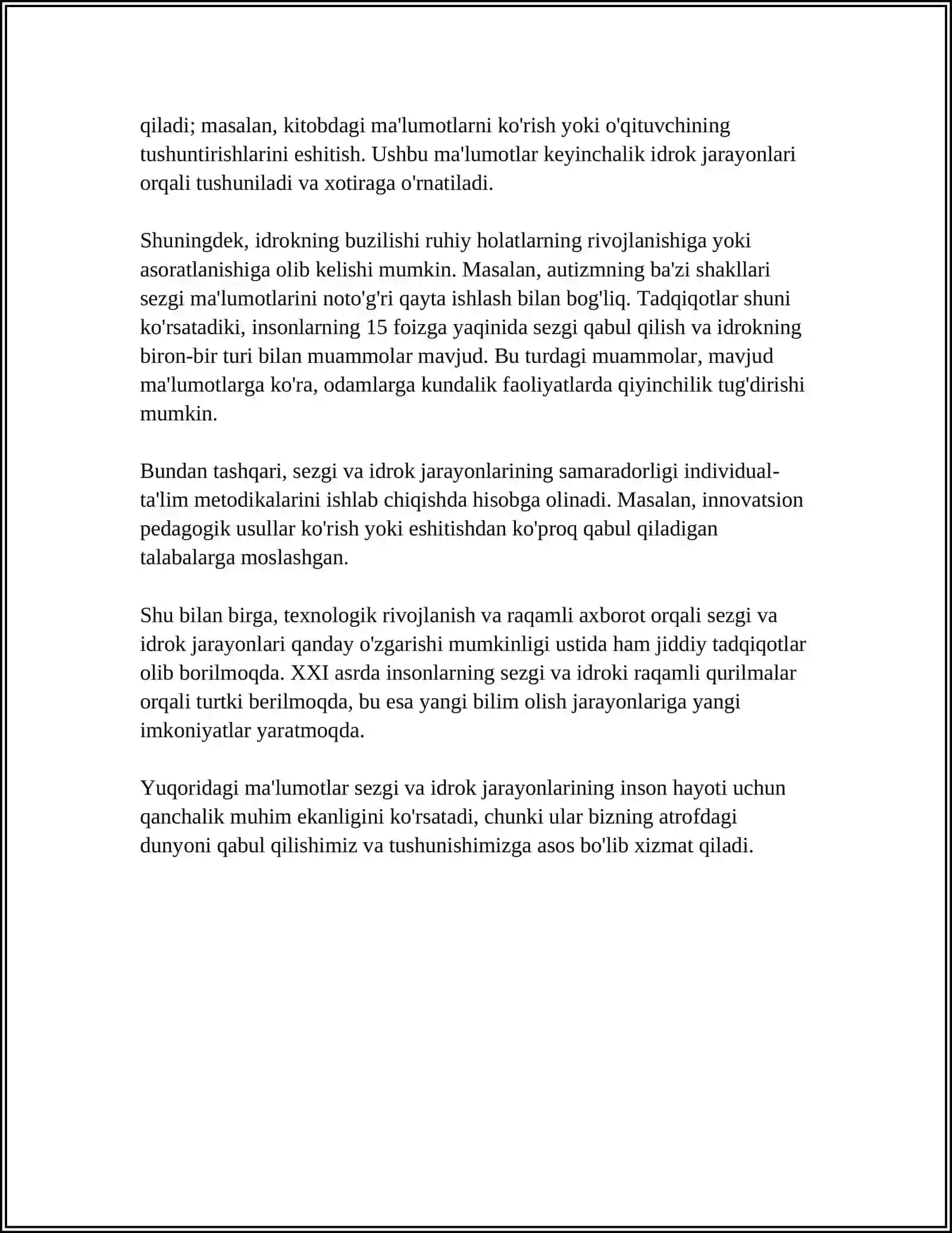 SEZGI VA IDROK JARAYONLARI RIVOJLANISHI 4
