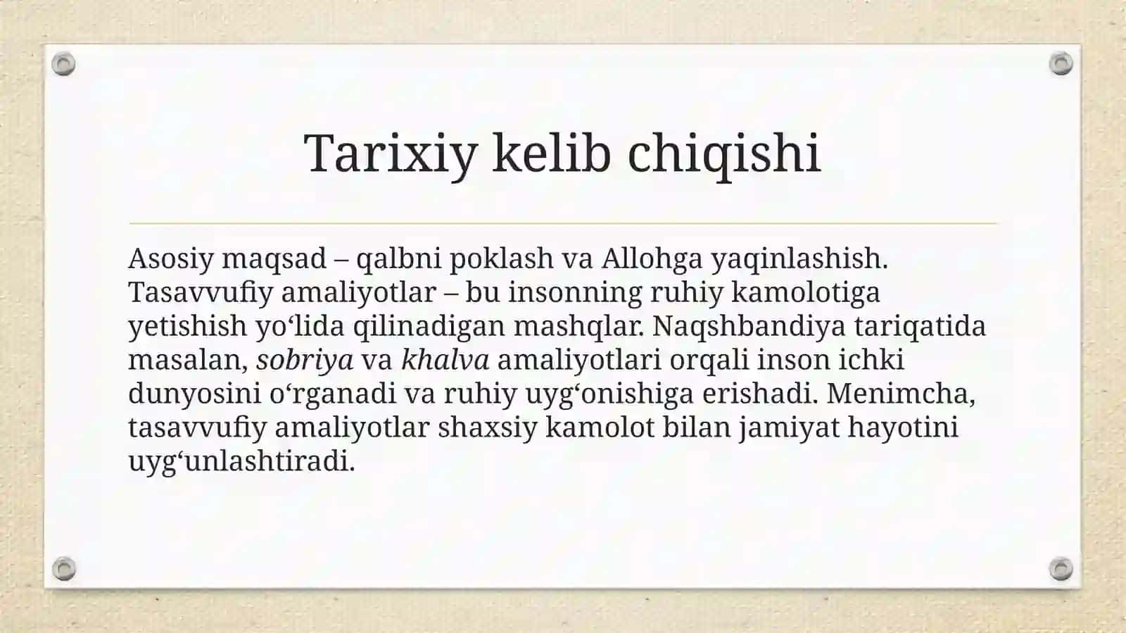 Tasavvufning kelib chiqishi, mazmuni va rivoji 4
