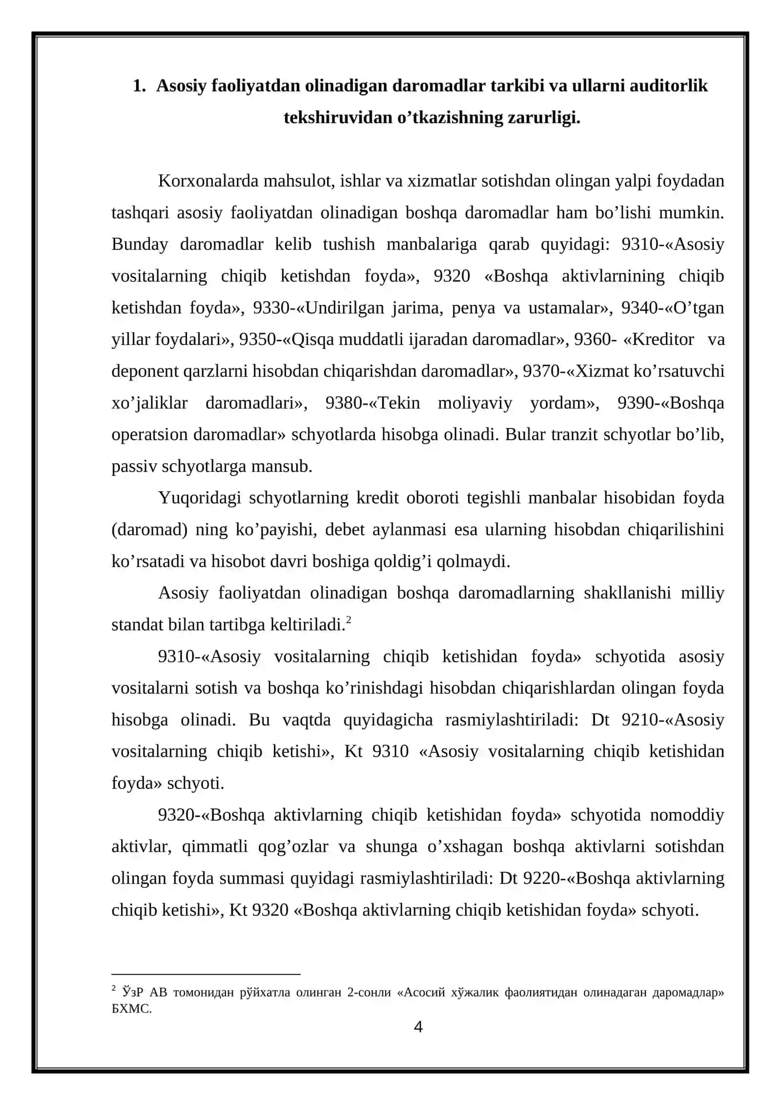 Asosiy faoliyatdan olinadigan daromadlar auditi 4