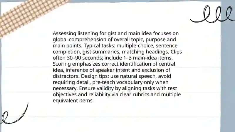 Language skills assessment: Listening 4