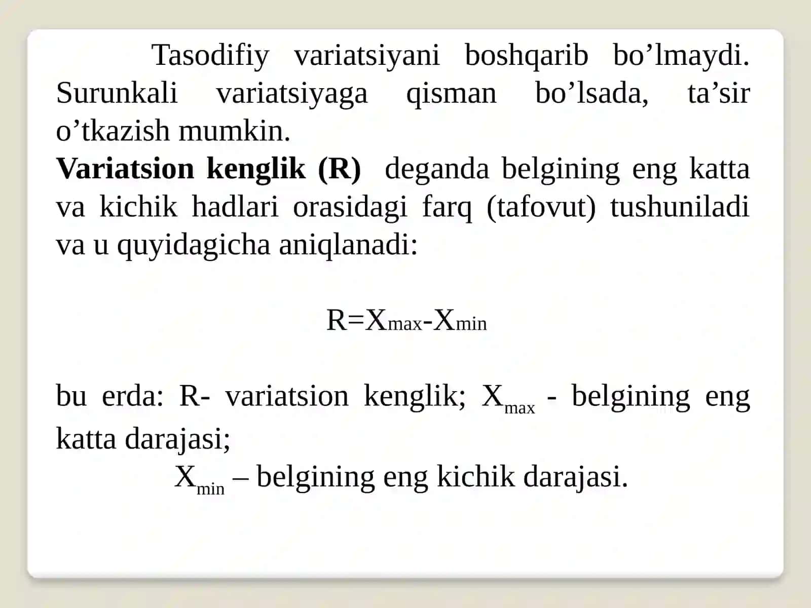 VARIATSIYA KO’RSATKICHLARI 4