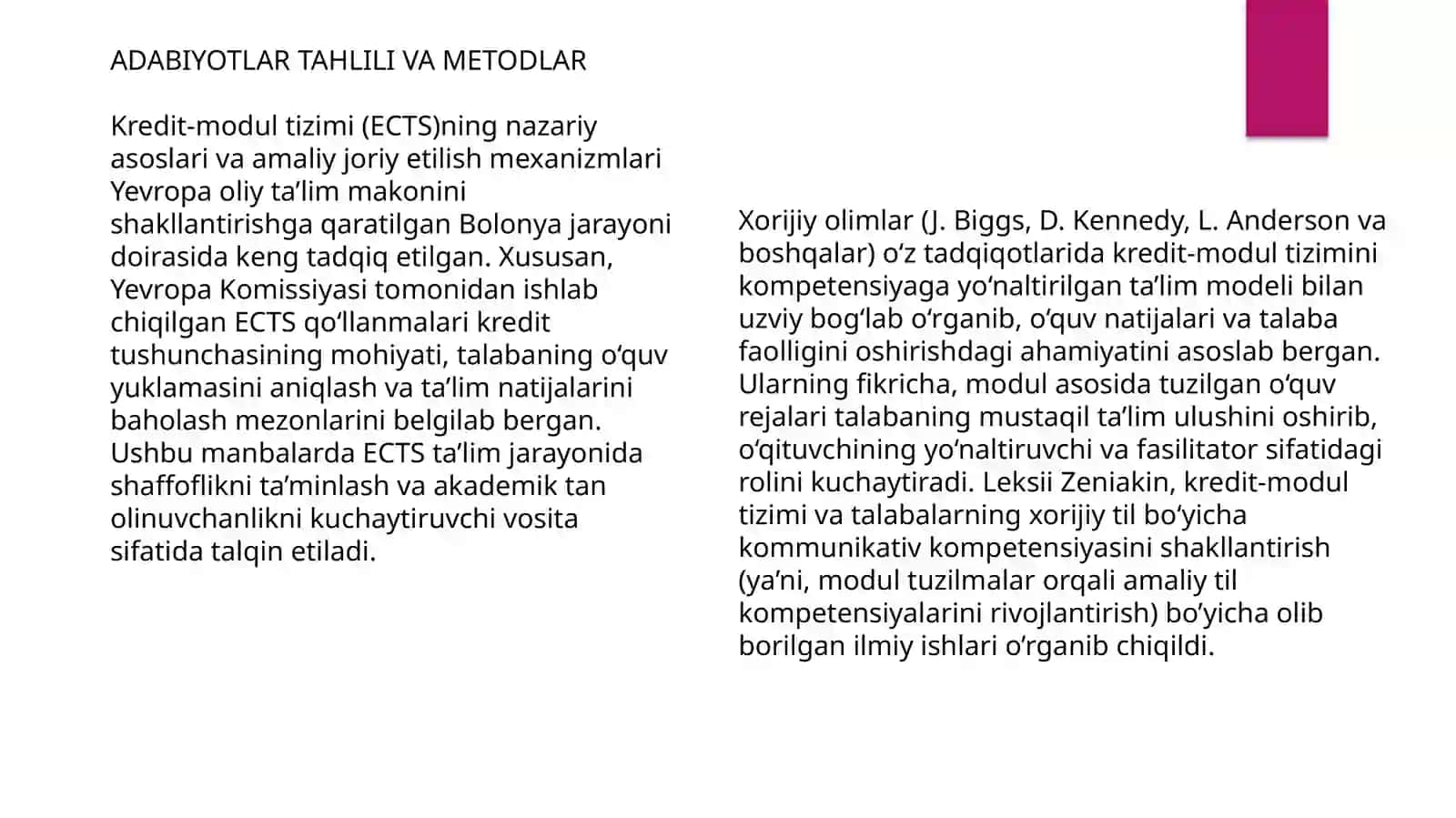 ECTS ning asosiy tamoyillari 4