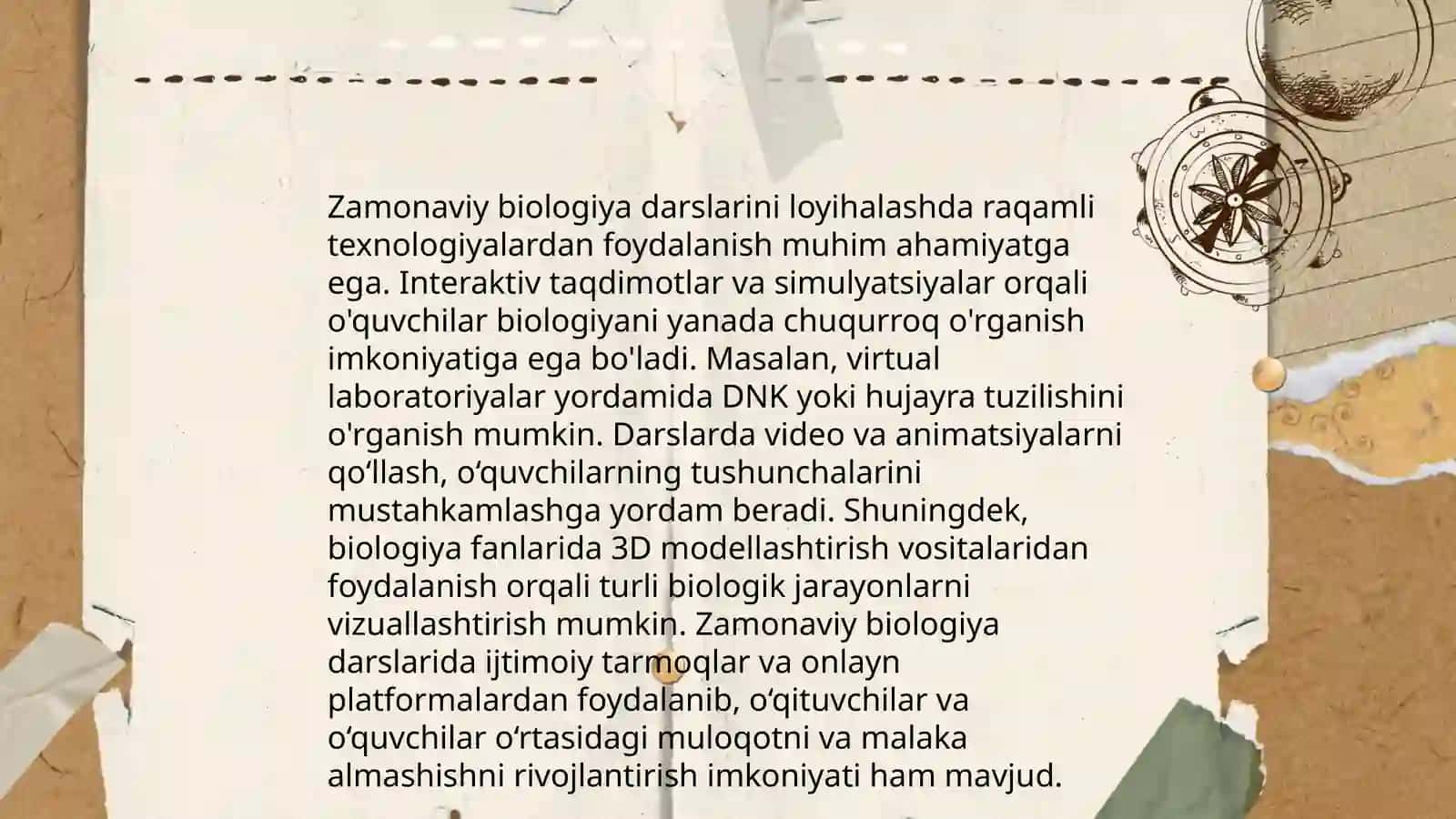 Biologiyadan mashg’ulotlarni rivojlantiruvchi ta’lim texnologiyasi 4