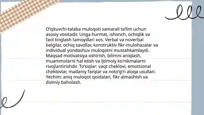 Pedagogik faoliyatda muloqot 4