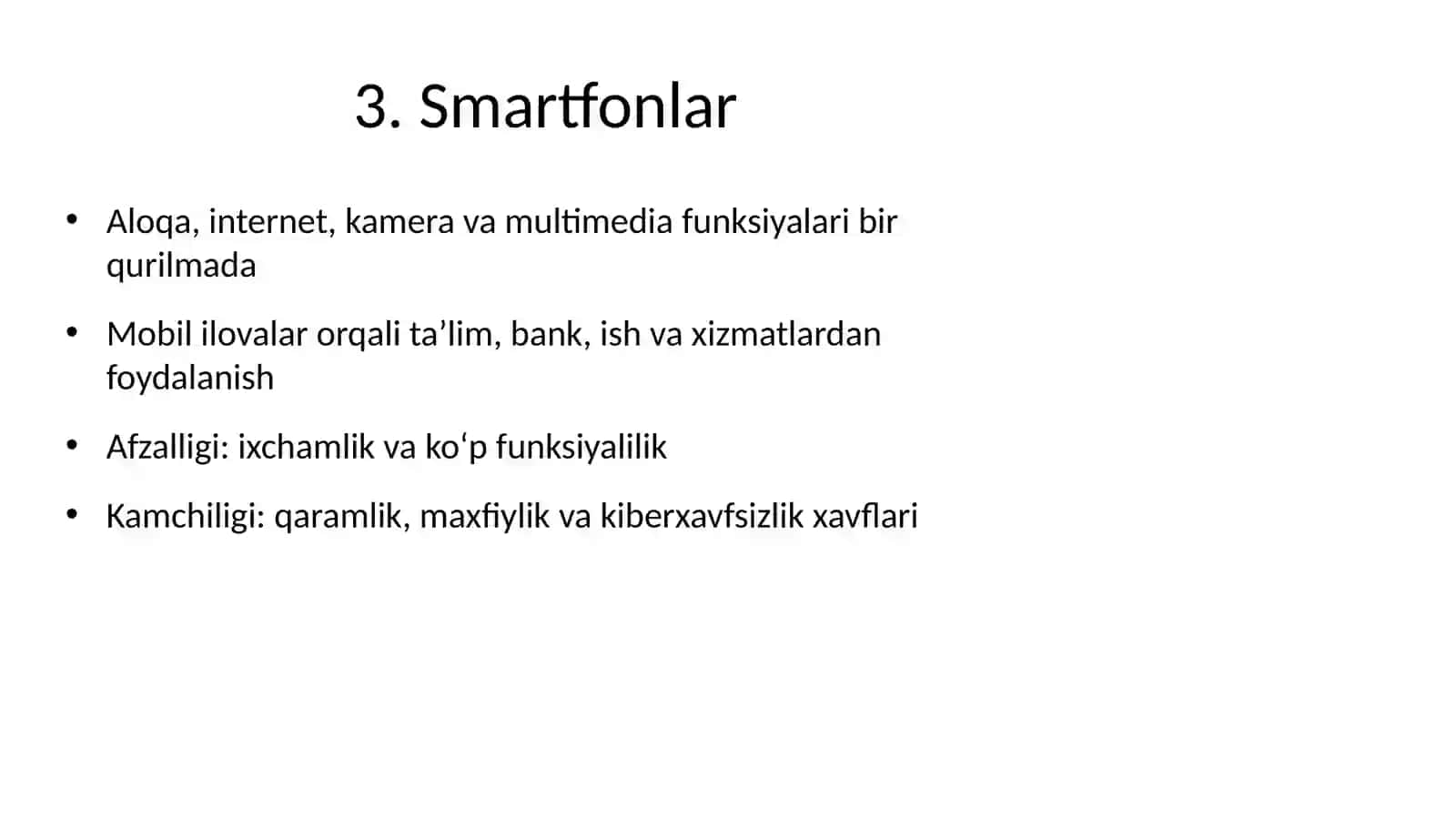 Zamonaviy texnik qurilmalar tahlili 4