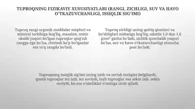 Tuproq va uning tabiiy hususiyatlari 4