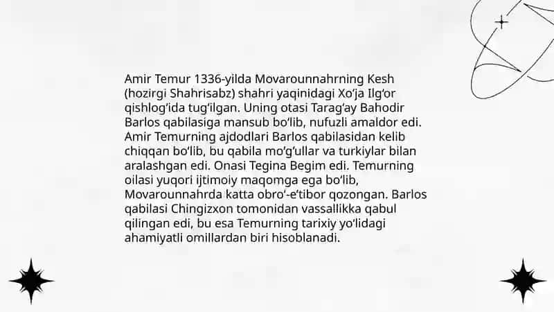 Amur temur hayoti va ijodi 4