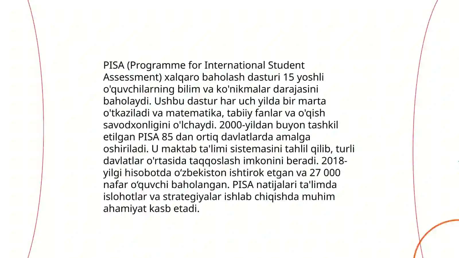 PISA xalqaro baholash dasturi mazmuni va mohiyati 4
