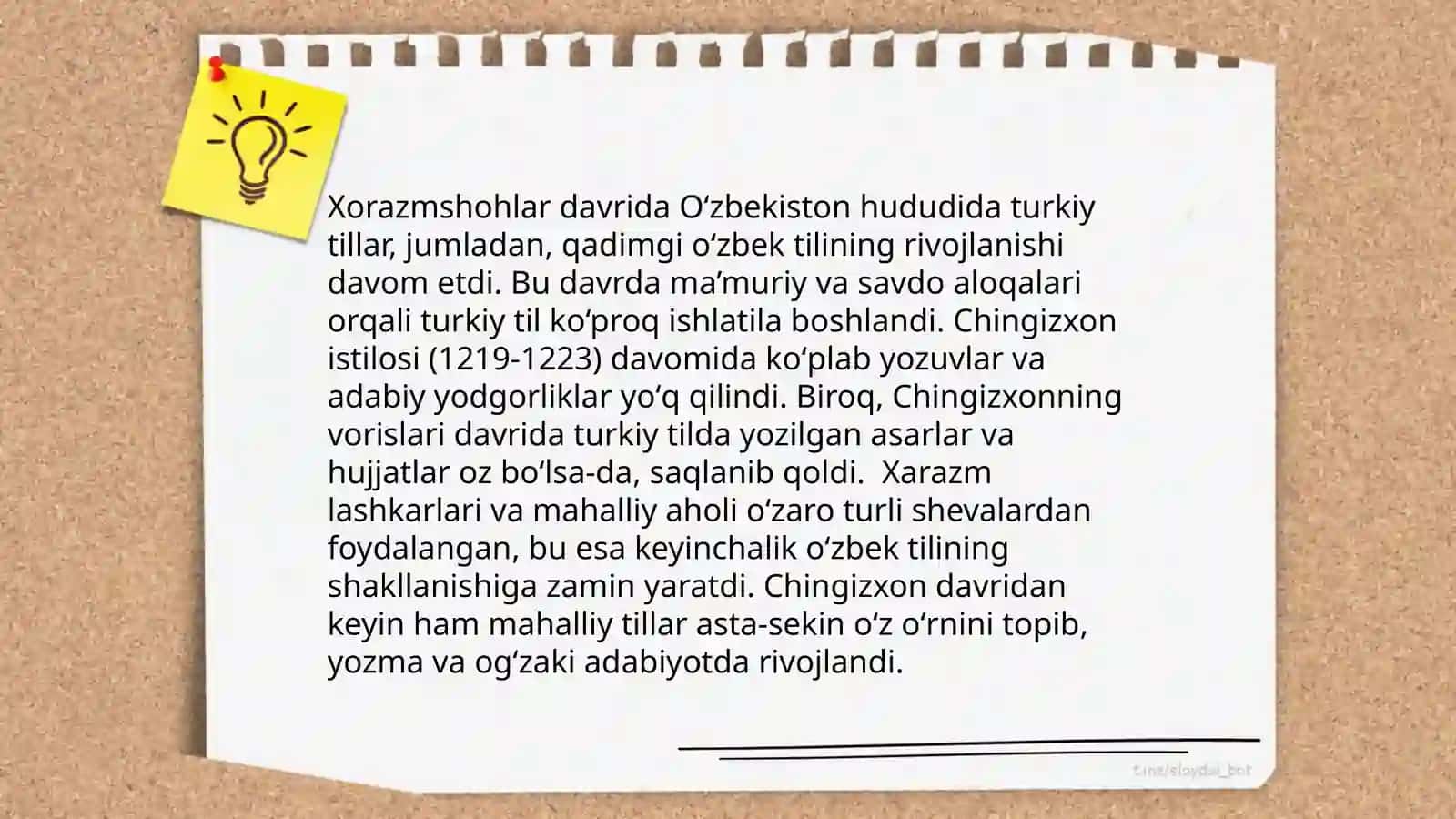 Ózbek tilining rivojlanish bosqichlari 4